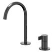 IVY Pact Mitigeur lavabo - 2 trous - montage sur plan - bec - coldstart - Noir Chrome PVD SW1030824