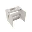 MONDIAZ TURE-DLUX Meuble toilette - 60cm - Linen - EDEN - vasque Glace - position gauche - 1 trou de robinet SW1103320