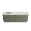 MONDIAZ TURE-DLUX Meuble toilette - 120cm - Army - EDEN - vasque Glace - position gauche - sans trou de robinet SW1103160