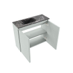 MONDIAZ TURE-DLUX Meuble toilette - 60cm - Greey - EDEN - vasque Lava - position gauche - sans trou de robinet SW1103848