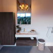 Mondiaz ALAN-DLUX Ensemble de meuble de salle de bain - 120x46cm - 1 tiroir - vasque suspendue - 1 trou de robinetterie - 1 à gauche - Dark Brown (chêne foncé) SW1239353