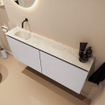 MONDIAZ TURE-DLUX meuble WC 120 cm Cale. EDEN lavabo Ostra position gauche. Sans trou de robinet. SW1104769