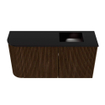 Mondiaz JOYA 81.6cm toiletmeubel - ronding links kleur Walnut - Wastafel FAYE positie Rechts 1 kraangat kleur Urban. SW1421357