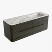 Mondiaz CIRO-DLUX Badkamermeubelset - 140x45x50cm - Solid surface wastafel Glace - 1 wasbak Rechts - 1 kraangat - 4 lades - Shadow SW1532248