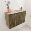 Mondiaz JOYA-DLUX 60cm toiletmeubel - kleur Dusk - Wastafel FAYE positie Rechts 1 kraangat kleur Opalo. SW1423286