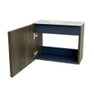 Mondiaz JOYA-DLUX 50cm meuble de salle de bains - couleur Shadow - Vasque FAYE position Gauche Sans trou de robinet couleur Opalo. SW1422901