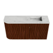 Mondiaz JOYA-DLUX 81.6cm toiletmeubel - ronding links kleur Ruby - Wastafel FAYE positie Rechts 1 kraangat kleur Opalo. SW1423775