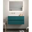 Mondiaz VICA Ensemble de meuble de salle de bain - 100cm - meuble sous-vasque smag - 2 tiroirs - lavabo cloud gauche - sans trou de robinet version XL 60cm de haut SW1090137