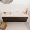 Mondiaz JOYA-DLUX 100cm toiletmeubel - kleur Walnut - Wastafel FAYE positie Links 1 kraangat kleur Nata. SW1424506