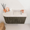 Mondiaz JOYA-DLUX 61.6cm toiletmeubel - ronding links kleur Shadow - Wastafel FAYE positie Rechts 1 kraangat kleur Ostra. SW1423032