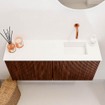 Mondiaz JOYA 90cm toiletmeubel - kleur Ruby - Wastafel FAYE positie Rechts Zonder kraangat kleur Talc. SW1421756