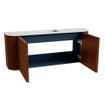 Mondiaz JOYA-DLUX 103.2cm toiletmeubel - ronding links en rechts kleur Ruby - Wastafel FAYE positie Midden 1 kraangat kleur Ostra. SW1423827