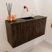 Mondiaz JOYA-DLUX Meuble de salle de bains 80cm - couleur Walnut - Vasque FAYE position Milieu Sans trou de robinet couleur Lava SW1422445