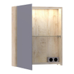 BRAUER Impress Deluxe armoire de toilette - 60x70x15cm - éclairage interne et externe - 1 porte miroir double face à gauche Forest Wheat SW371752