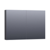 Saniclass Dual Spiegelkast - 100x70x15cm - 2 links- rechtsdraaiende spiegeldeur - MFC - black wood SW242134