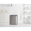 Brabantia Bo Touch Bin Poubelle - 2x30 litres - 2 seau intérieur en plastiques - matt steel fingerprint proof SW1117299