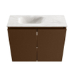 MONDIAZ TURE-DLUX Meuble toilette - 60cm - Rust - EDEN - vasque Ostra - position gauche - 1 trou de robinet SW1105089