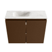 MONDIAZ TURE-DLUX meuble WC 60 cm Rust. EDEN lavabo Ostra position gauche. Avec 1 trou de robinet. SW1105089
