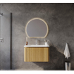 Royal Plaza Terra Ensemble meuble de salle de bains - 80x46.2x46cm - vasque en céramique blanc brillant - 1 vasque - 1 trou de robinet - 2 tiroirs - sandwood (chêne clair) SW1441231