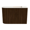 Mondiaz JOYA-DLUX Meuble de salle de bains 61.6cm - arrondi gauche couleur Walnut - Vasque FAYE position Droite Sans trou de robinet couleur Meli. SW1424426