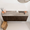 Mondiaz JOYA-DLUX 101.6cm meuble de salle de bains - arrondi gauche couleur Walnut - Vasque FAYE position Droite 1 trou de robinet couleur Oza. SW1424612