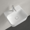 Villeroy & Boch Finion lave-mains 1 trou de robinetterie 43x39cm - ceramic+ sans trop-plein stone white SW209537
