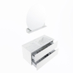 MONDIAZ VICA-DLUX Ensemble meuble de salle de bains - 100cm - sous-meuble talc - 2 tiroirs - lavabo encastré cloud à droite - 1 trou de robinet - version haute 60cm - opalo SW1088496