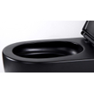 FugaFlow Eccelente Pietra Swirl Ensemble WC suspendu - 36,5x53,0cm - chasse profonde - sans rebord - abattant à fermeture douce - noir mat SW1469386