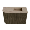 Mondiaz JOYA-DLUX 61.6cm meuble de salle de bains - arrondi gauche couleur Shadow - Vasque FAYE position Droite Sans trou de robinet couleur Arena. SW1424826