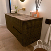 Mondiaz CIRO-DLUX Ensemble de meubles de salle de bains - 120x45x50cm - vasque solid surface Sombra - 1 bassin à gauche - sans trous de robinet - 2 tiroirs - Shadow SW1532764