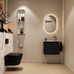 MONDIAZ TURE-DLUX Meuble toilette - 60cm - Urban - EDEN - vasque Glace - position centrale - 1 trou de robinet SW1103130