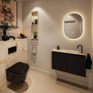 MONDIAZ TURE-DLUX Meuble toilette - 80cm - Urban - EDEN - vasque Frappe - position droite - 1 trou de robinet SW1102625