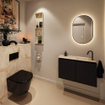 MONDIAZ TURE-DLUX meuble WC 80 cm Urban. EDEN lavabo Frappe position droite. Avec 1 trou de robinet. SW1102625