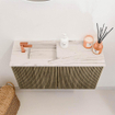 Mondiaz JOYA-DLUX 70cm toiletmeubel - kleur Dusk - Wastafel FAYE positie Links 1 kraangat kleur Nata. SW1425896