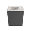 MONDIAZ TURE-DLUX Meuble toilette - 40cm - Dark Grey - EDEN - vasque Glace - position gauche - 1 trou de robinet SW1105174