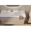 Thebalux Sunny Ensemble meuble de salle de bains - 122x46x57cm - lavabo - céramique - 1 trou de robinet - blanc brillant - meuble bas - 2 tiroirs - sans poignée - placage bois - Sahara Sand (beige) SW1462525