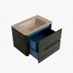 Mondiaz CIRO-DLUX Ensemble de meubles de salle de bains - 70x45x50cm - lavabo solid surface Arena - 1 vasque au milieu - 1 trou de robinet - 2 tiroirs - Shadow SW1532320