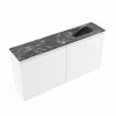 MONDIAZ TURE-DLUX Meuble toilette - 100cm - Talc - EDEN - vasque Lava - position droite - sans trou de robinet SW1103630