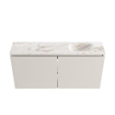MONDIAZ TURE-DLUX Meuble de WC 100 cm Linen. EDEN lavabo Frappe position droite. Avec 1 trou de robinet. SW1102838