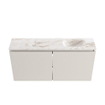 MONDIAZ TURE-DLUX Meuble toilette - 100cm - Linen - EDEN - vasque Frappe - position droite - 1 trou de robinet SW1102838