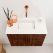 Mondiaz JOYA 50cm toiletmeubel - kleur Ruby - Wastafel FAYE positie Midden Zonder kraangat kleur Talc. SW1421725