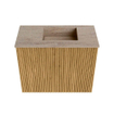 Mondiaz JOYA-DLUX 50cm toiletmeubel - kleur Oak - Wastafel FAYE positie Rechts Zonder kraangat kleur Saba. SW1424168
