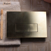 FugaFlow Metal Bedieningsplaat - voor Geberit UP320 inbouwreservoir - dualflush - rechthoekige knoppen - metaal goud geborsteld SW999924