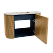 Mondiaz JOYA-DLUX 63.2cm toiletmeubel - ronding links en rechts kleur Oak - Wastafel FAYE positie Midden Zonder kraangat kleur Nata. SW1424058