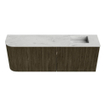 Mondiaz JOYA-DLUX Meuble de salle de bains - 111,6cm - arrondi gauche couleur Shadow - Vasque FAYE position Droite Sans trou de robinet couleur Opalo. SW1422949