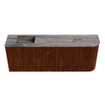 Mondiaz JOYA-DLUX 111.6cm toiletmeubel - ronding rechts kleur Ruby - Wastafel FAYE positie Links 1 kraangat kleur Sombra. SW1425697