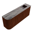 Mondiaz JOYA-DLUX Meuble de toilette 101,6cm - arrondi gauche couleur Ruby - Vasque FAYE position Droite Sans trou de robinet couleur Sombra SW1425707