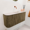 Mondiaz JOYA-DLUX Meuble de salle de bains 93.2cm - arrondis gauche et droite couleur Dusk - Vasque FAYE position Milieu Sans trou de robinet couleur Meli SW1425868