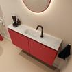 MONDIAZ TURE-DLUX Meuble toilette - 100cm - Fire - EDEN - vasque Opalo - position centrale - 1 trou de robinet SW1104278