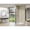 Van Rijn Products ST01 Vaste wand - 88x200cm - gesatineerd glas - dikte 8mm - muurprofiel - stabilisatiestang - zwart SW956314